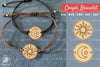 Sun and Moon Laser Cut Couple Bracelet Design Bundle