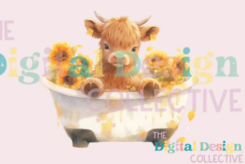 Charming Sunflower Cow Farm Animal Art Bundle - CraftNest - Digital Crafting and Art