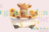 Charming Sunflower Cow Farm Animal Art Bundle