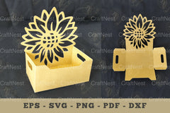Sunflower Box Display Papercut Craft Bundle - CraftNest - Digital Crafting and Art