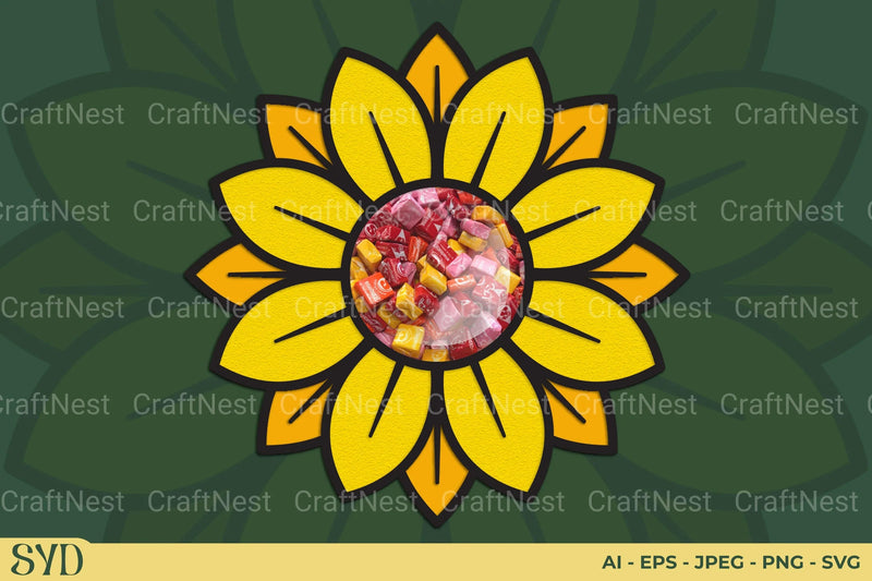 Sunflower Candy Holder SVG Bundle - CraftNest - Digital Crafting and Art