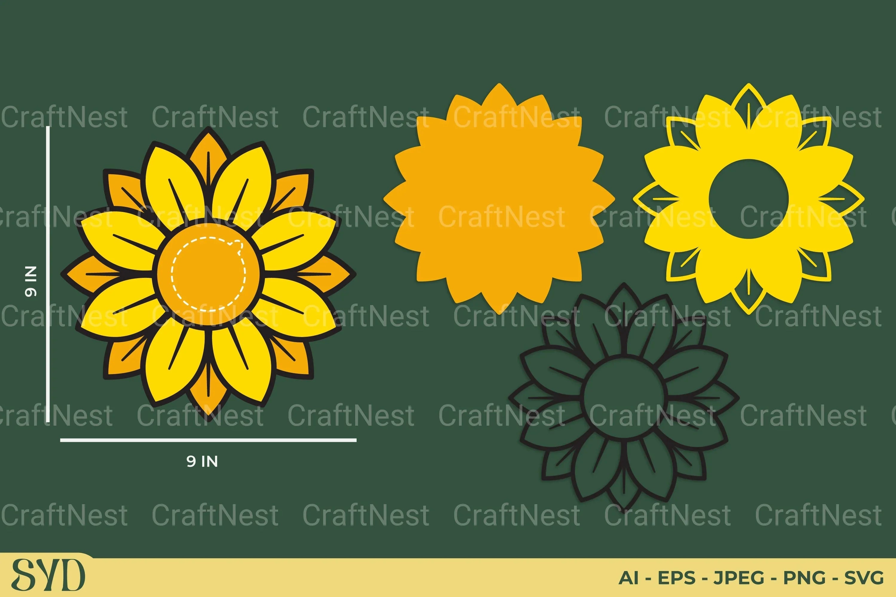 Sunflower Candy Holder SVG Bundle - CraftNest - Digital Crafting and Art