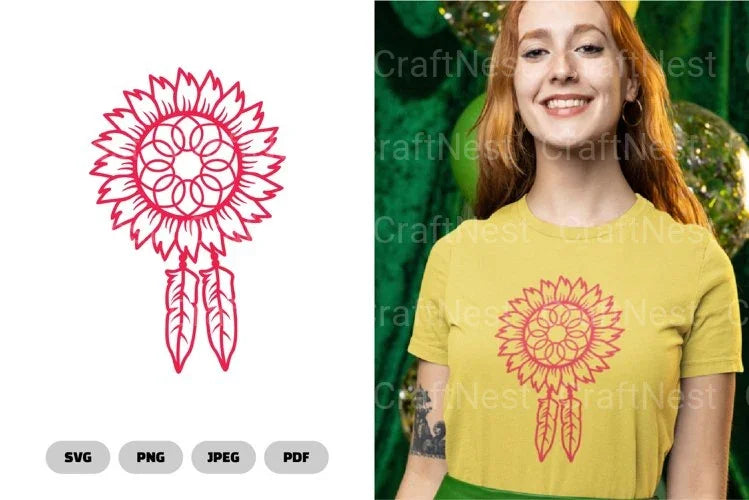 Sunflower Dreamcatcher Clipart Bundle - CraftNest - Digital Crafting and Art