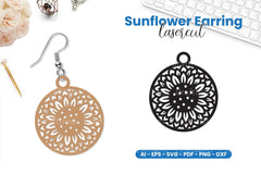 Sunflower Earring Lasercut SVG Bundle - CraftNest - Digital Crafting and Art