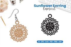 Sunflower Earring Lasercut SVG Bundle - CraftNest - Digital Crafting and Art