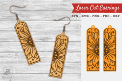 Sunflower Laser Cut Earrings SVG Bundle - CraftNest - Digital Crafting and Art