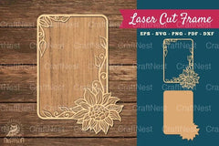 Sunflower Laser Cut Frame SVG Bundle - CraftNest - Digital Crafting and Art