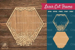 Sunflower Laser Cut Frame SVG Bundle - CraftNest - Digital Crafting and Art
