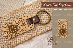 Sunflower Laser Cut Keychain Design Bundle - CraftNest - Digital Crafting and Art
