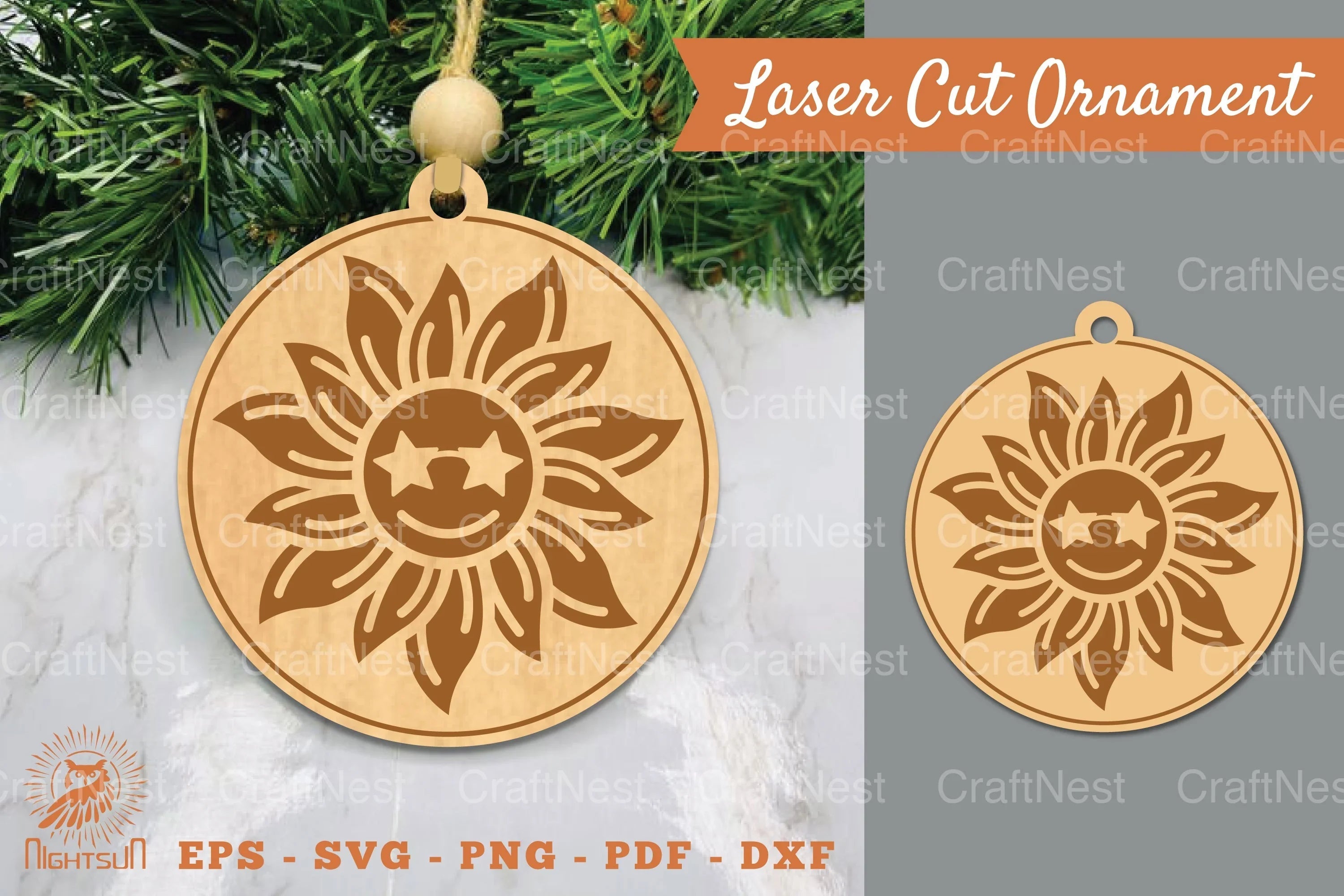 Sunflower Laser Cut Ornament SVG Bundle - CraftNest - Digital Crafting and Art