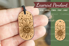 Sunflower Lasercut Pendant Design Bundle - CraftNest - Digital Crafting and Art