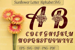 Sunflower Alphabet Clipart Bundle - CraftNest - Digital Crafting and Art