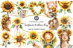 Sunflower Mother's Day Clipart Bundle 88 - CraftNest - Digital Crafting and Art