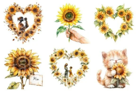 Sunflower Mother's Day Clipart Bundle 88 - CraftNest - Digital Crafting and Art