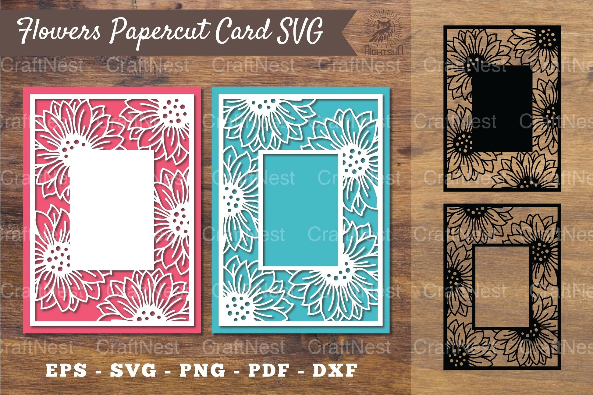 Sunflower Papercut Card SVG Design Bundle - CraftNest - Digital Crafting and Art