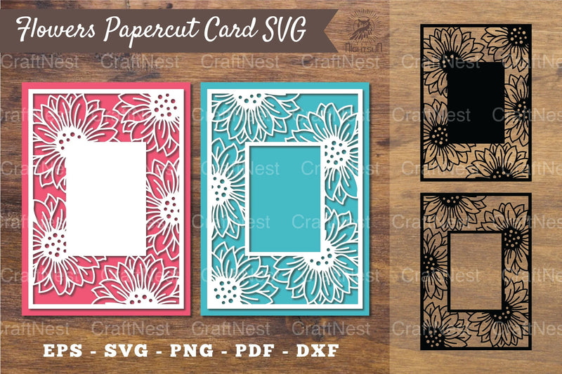 Sunflower Papercut Card SVG Design Bundle - CraftNest - Digital Crafting and Art