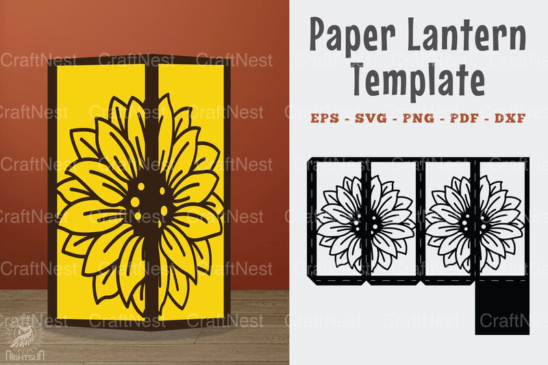 Sunflower Papercut Lantern Template SVG Bundle - CraftNest - Digital Crafting and Art