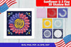 Sunflower Flag 3D Shadow Box National Patriotic Day Clipart Bundle