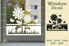 Sunflower Window Decal Clipart Bundle - CraftNest - Digital Crafting and Art