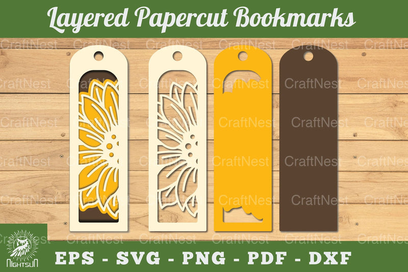 Sunflower Bookmark SVG Bundle - CraftNest - Digital Crafting and Art