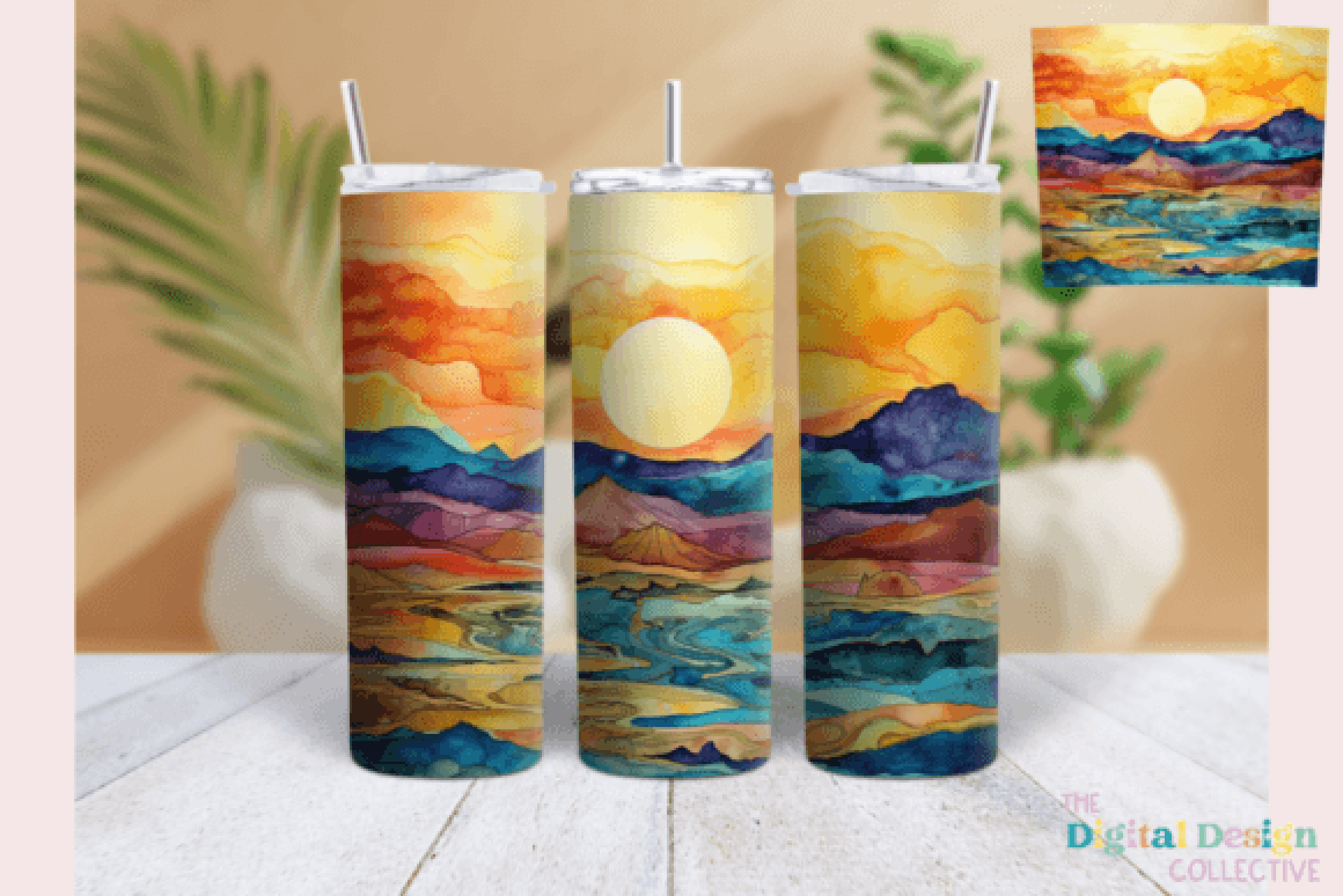 Sunset Desert Landscape Tumbler Wrap Bundle