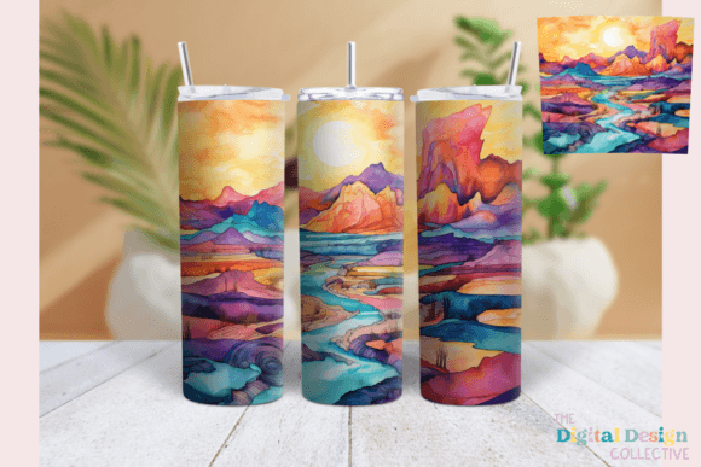 Sunset Desert Landscape Tumbler Wrap Bundle