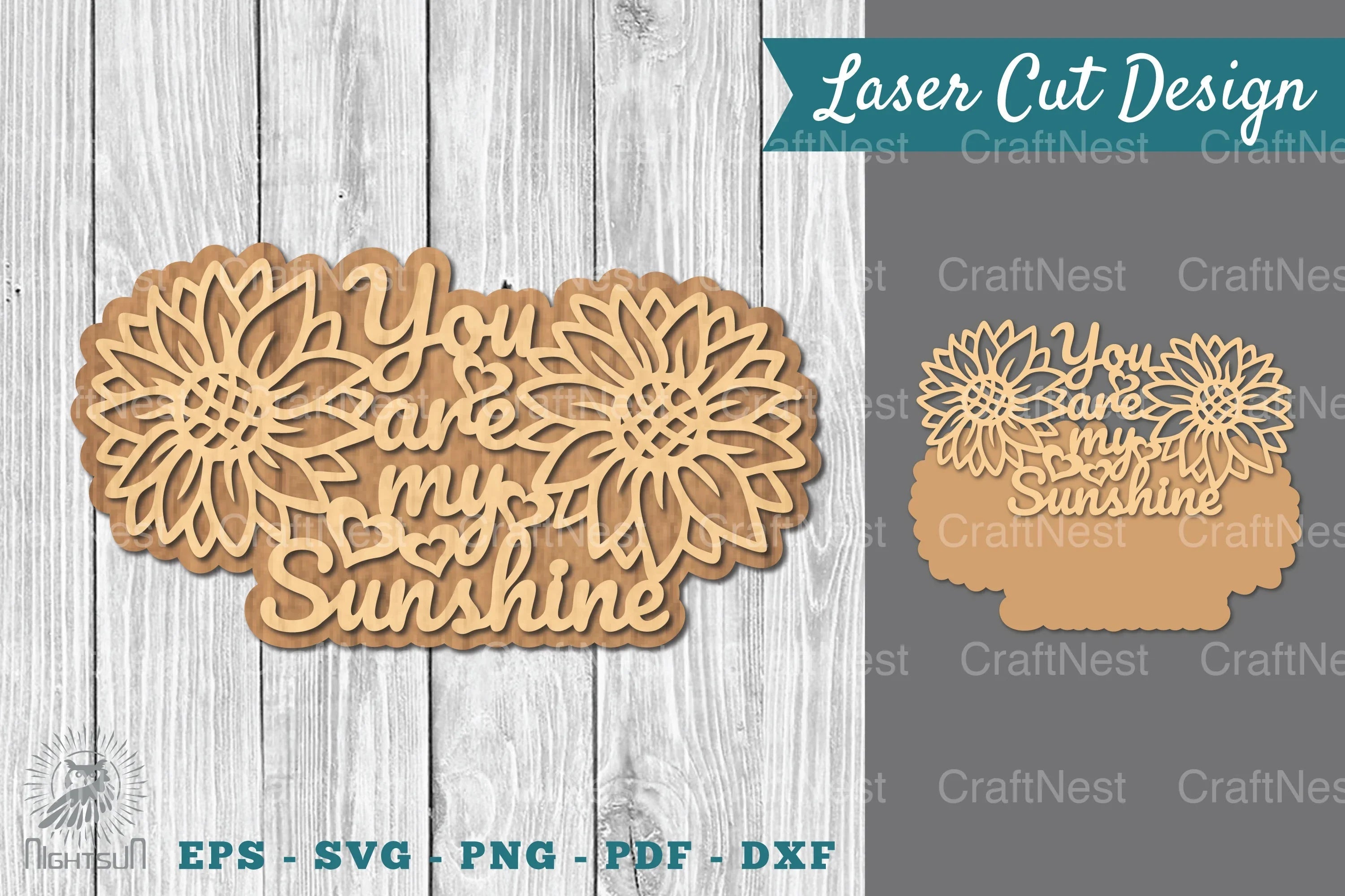 Sunshine Laser Cut Sign SVG Bundle - CraftNest - Digital Crafting and Art