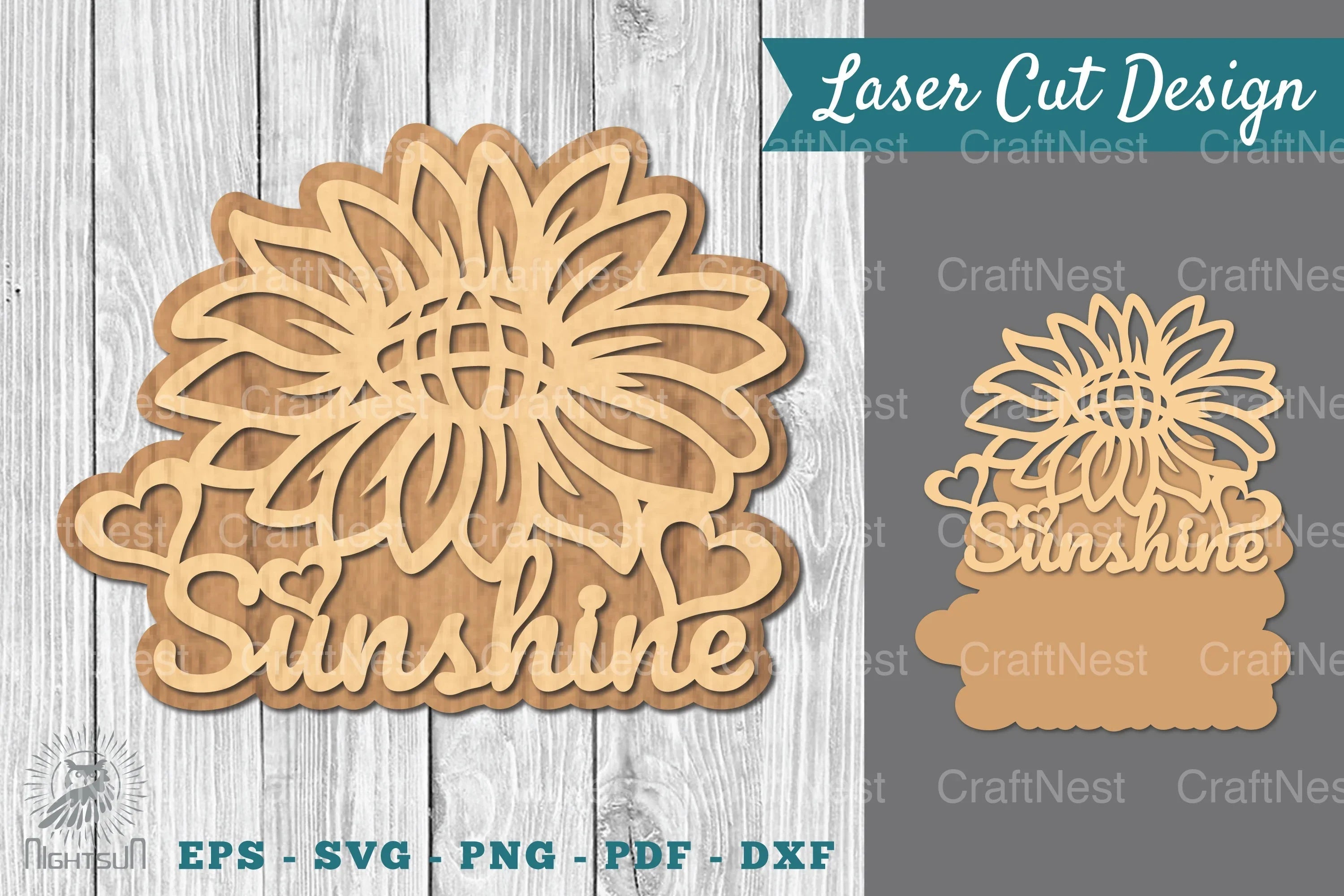 Sunshine Laser Cut Sign SVG Bundle - CraftNest - Digital Crafting and Art