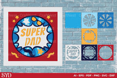 Super Dad 3D Layered Papercut SVG Bundle - CraftNest - Digital Crafting and Art
