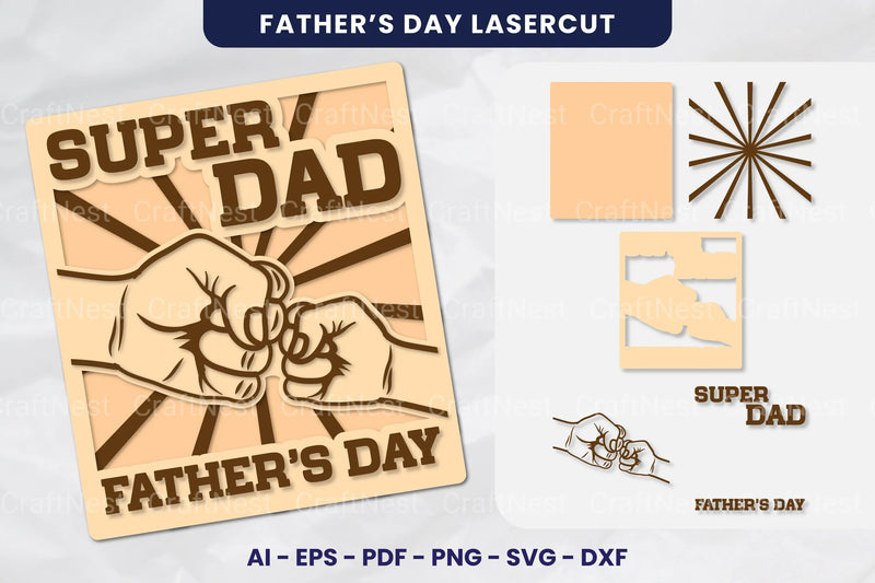 Super Dad Fist Bump Lasercut Clipart Bundle - CraftNest - Digital Crafting and Art