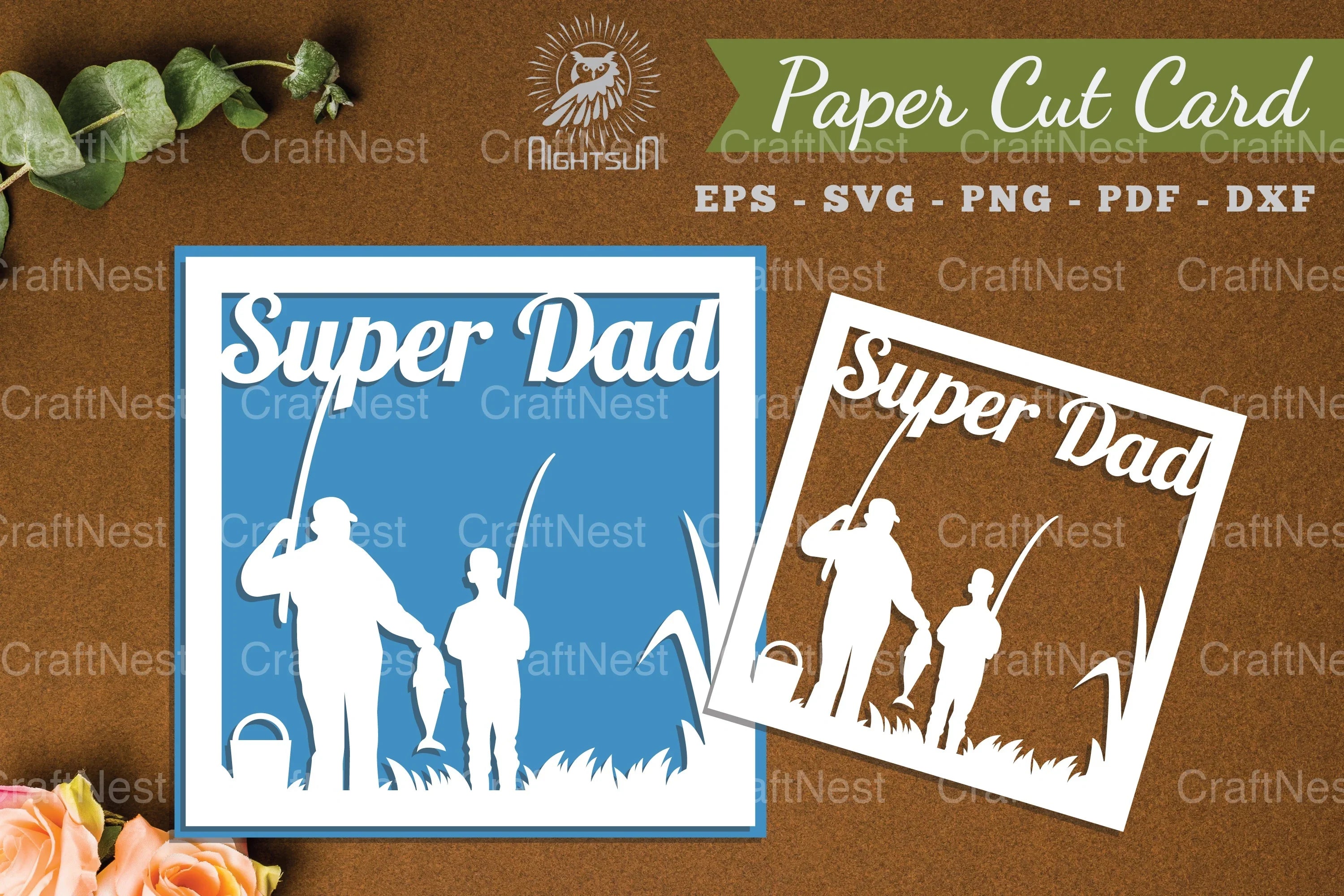 Super Dad Paper Cut Card SVG Bundle - CraftNest - Digital Crafting and Art