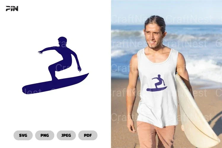 Surfing Icon Logo Clipart Bundle - CraftNest - Digital Crafting and Art