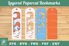 Surfing Layered Papercut Bookmarks Clipart Bundle - CraftNest - Digital Crafting and Art