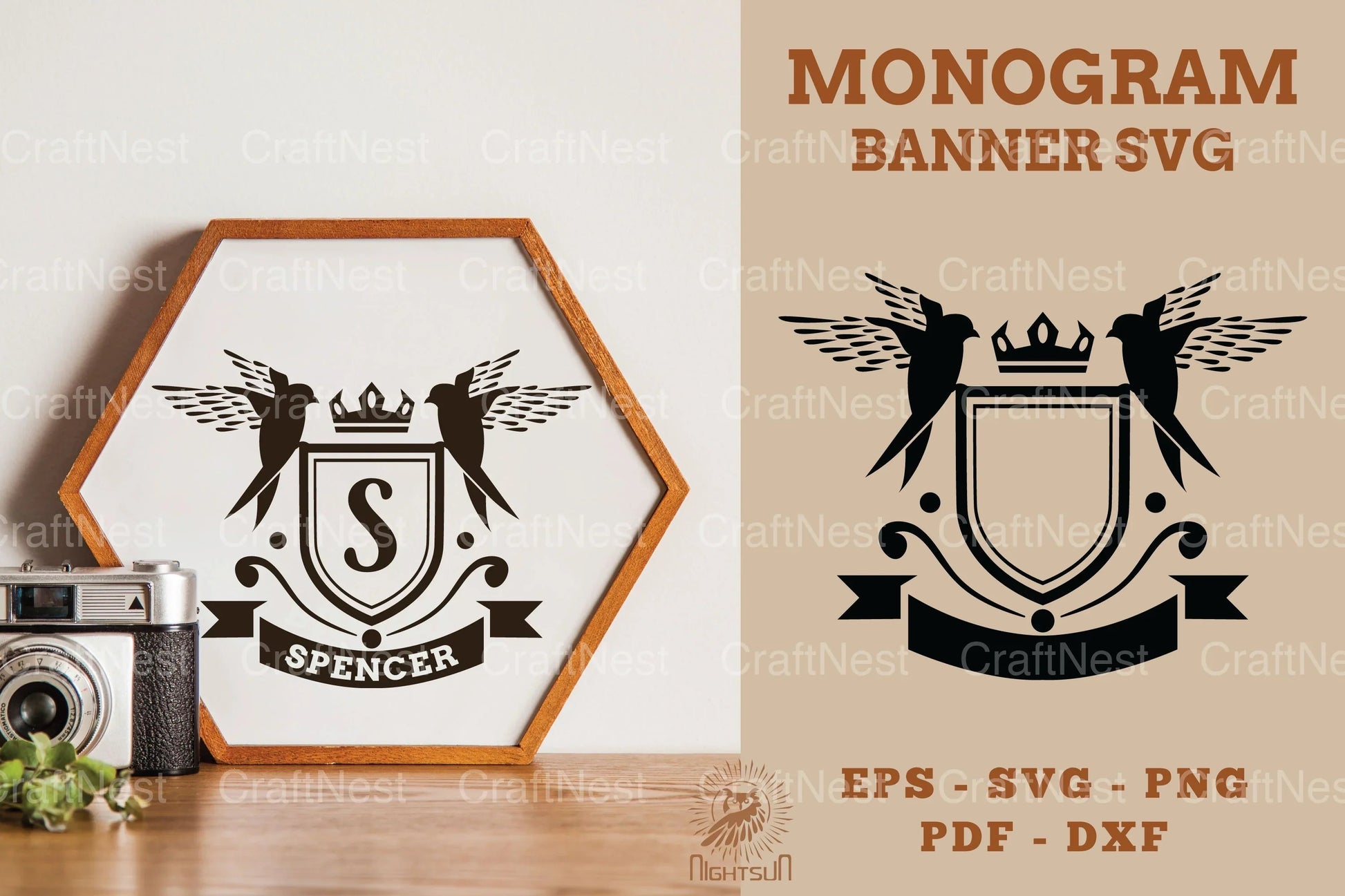 Swallow Monogram Banner Clipart Bundle - CraftNest - Digital Crafting and Art