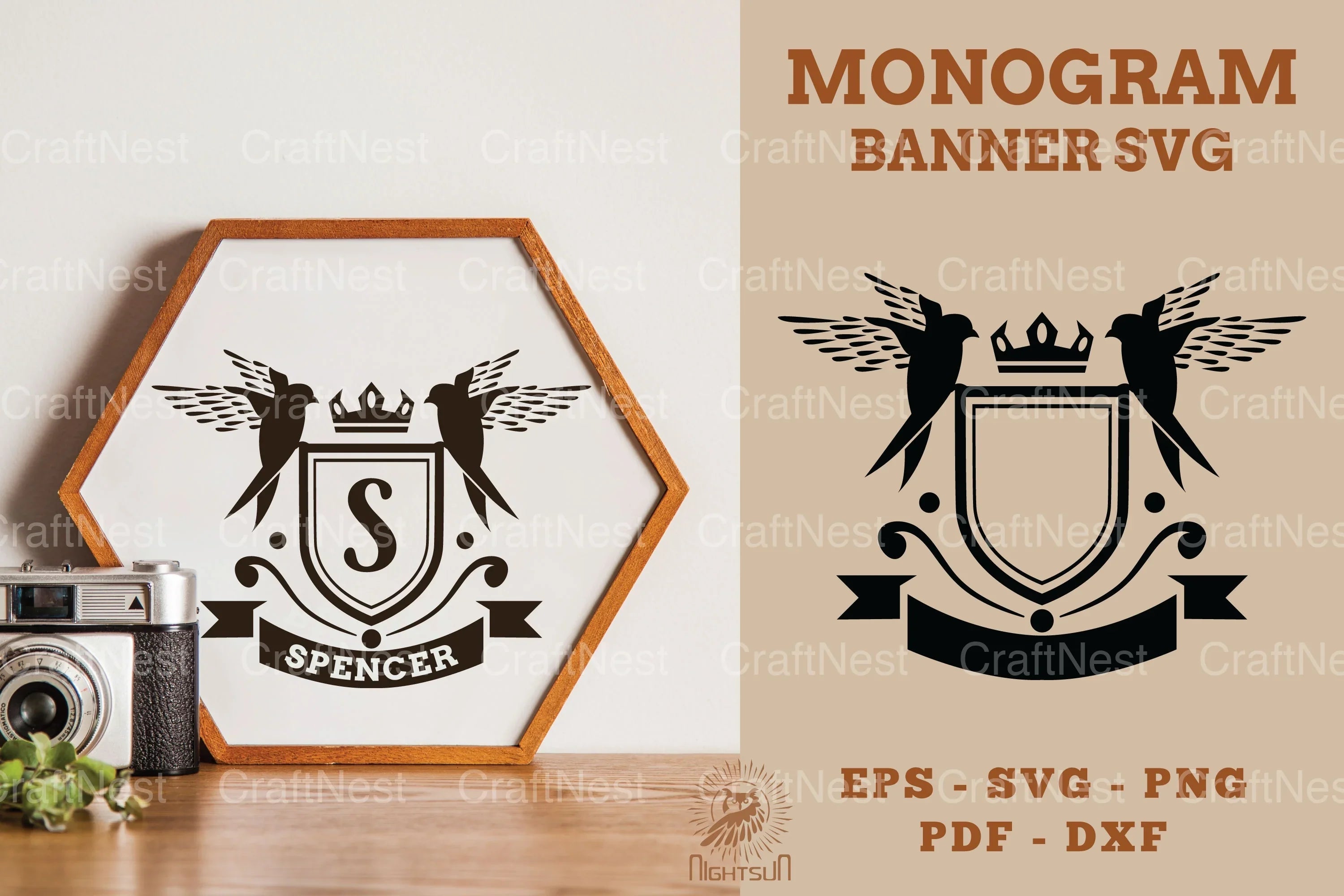 Swallow Monogram Banner Clipart Bundle - CraftNest - Digital Crafting and Art
