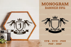 Swallow Monogram Banner SVG Bundle - CraftNest - Digital Crafting and Art