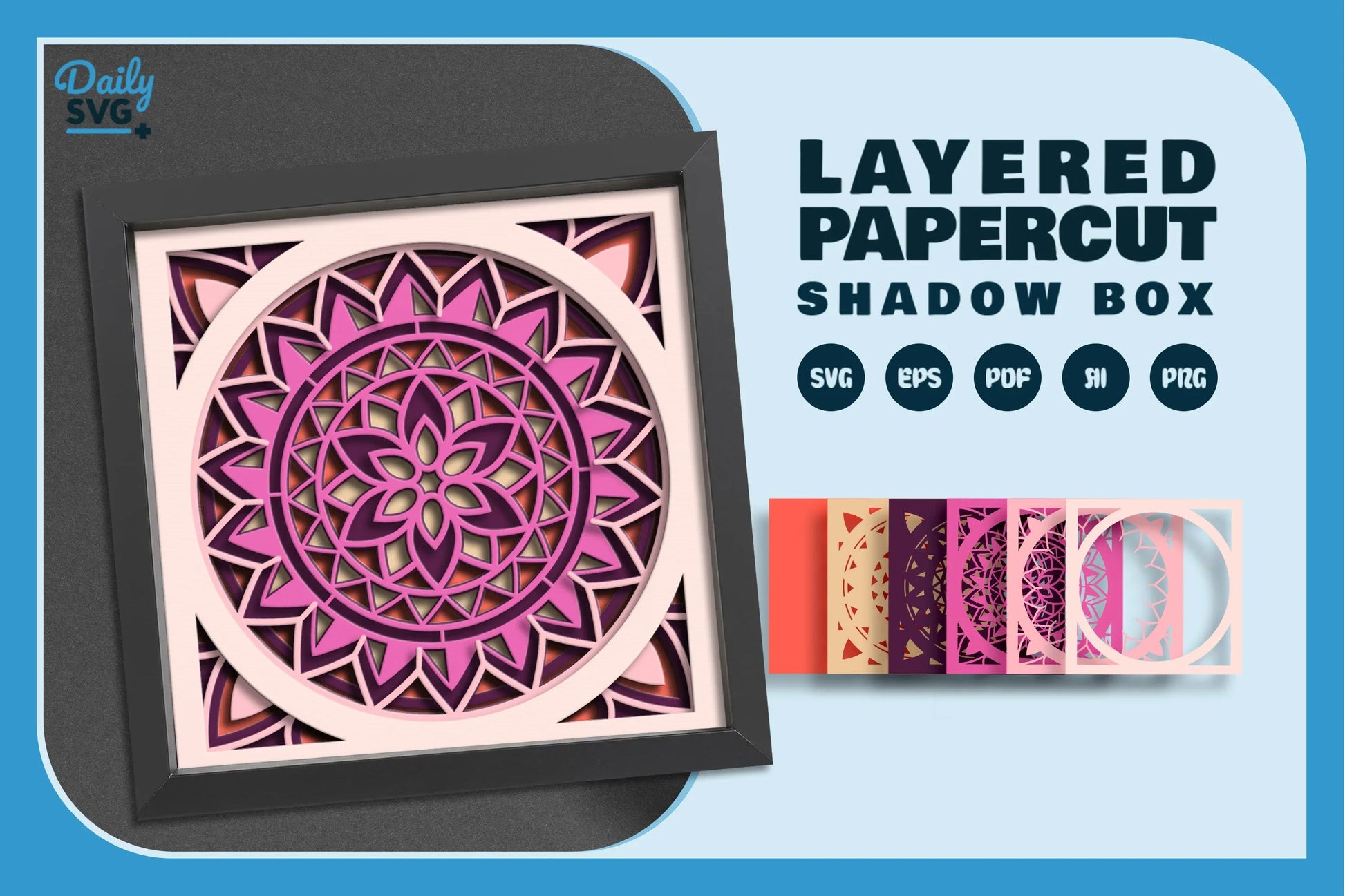 Sweet Mandala Papercut SVG Bundle - CraftNest - Digital Crafting and Art