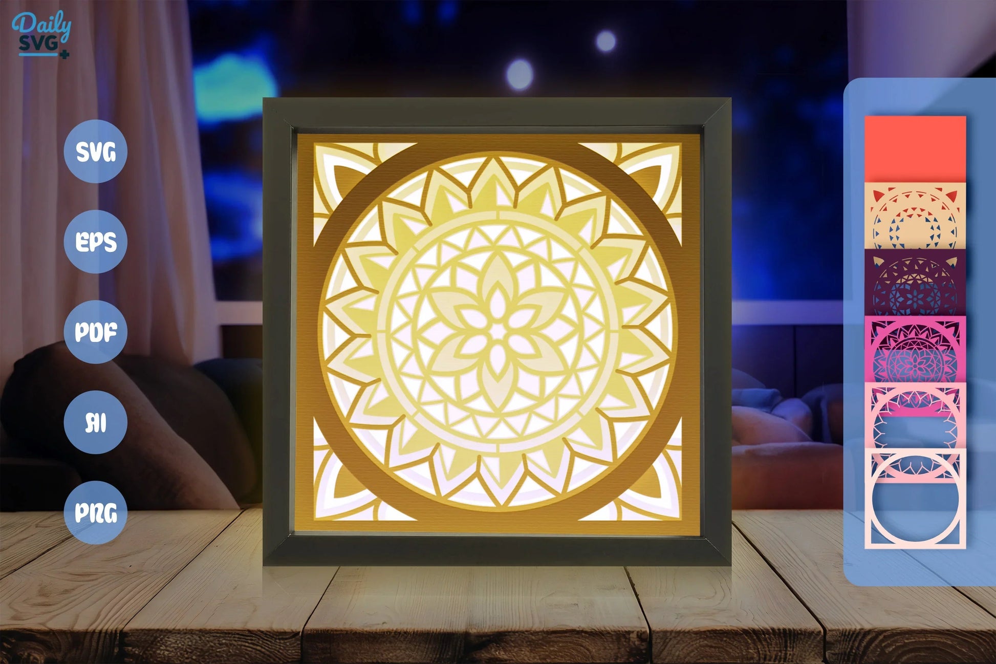 Sweet Mandala Papercut SVG Bundle - CraftNest - Digital Crafting and Art