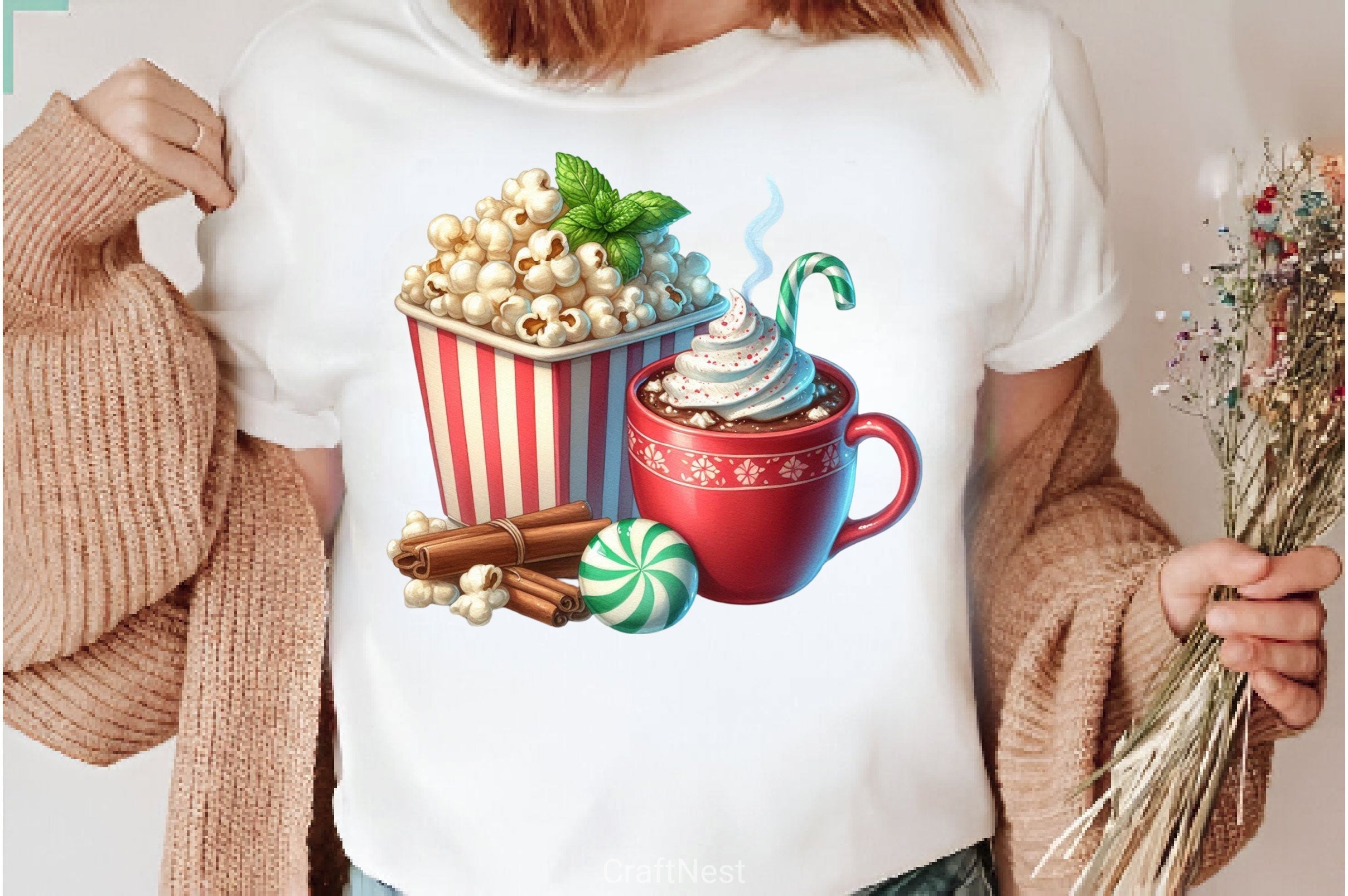 Christmas Popcorn Coffee Clipart Bundle 2