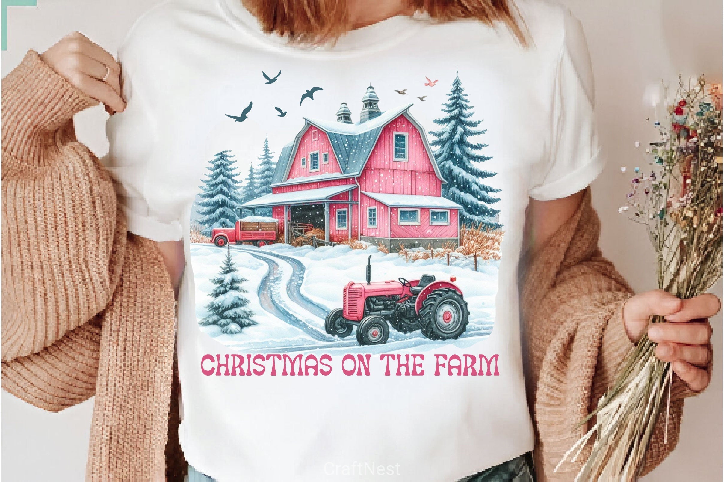 Christmas On The Farm Merry Christmas Clipart Bundle 2