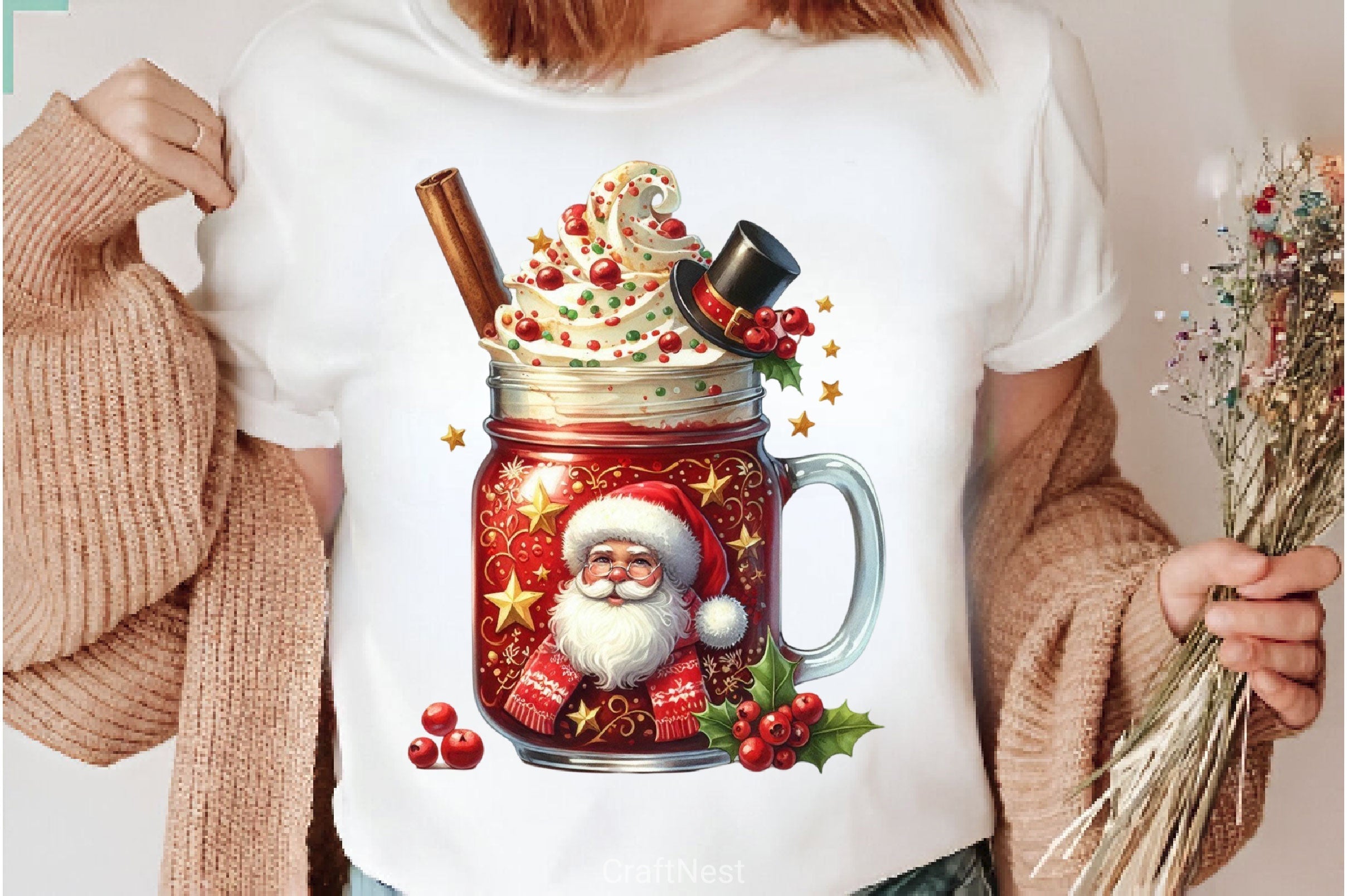 Christmas Popcorn Coffee Clipart Bundle 3