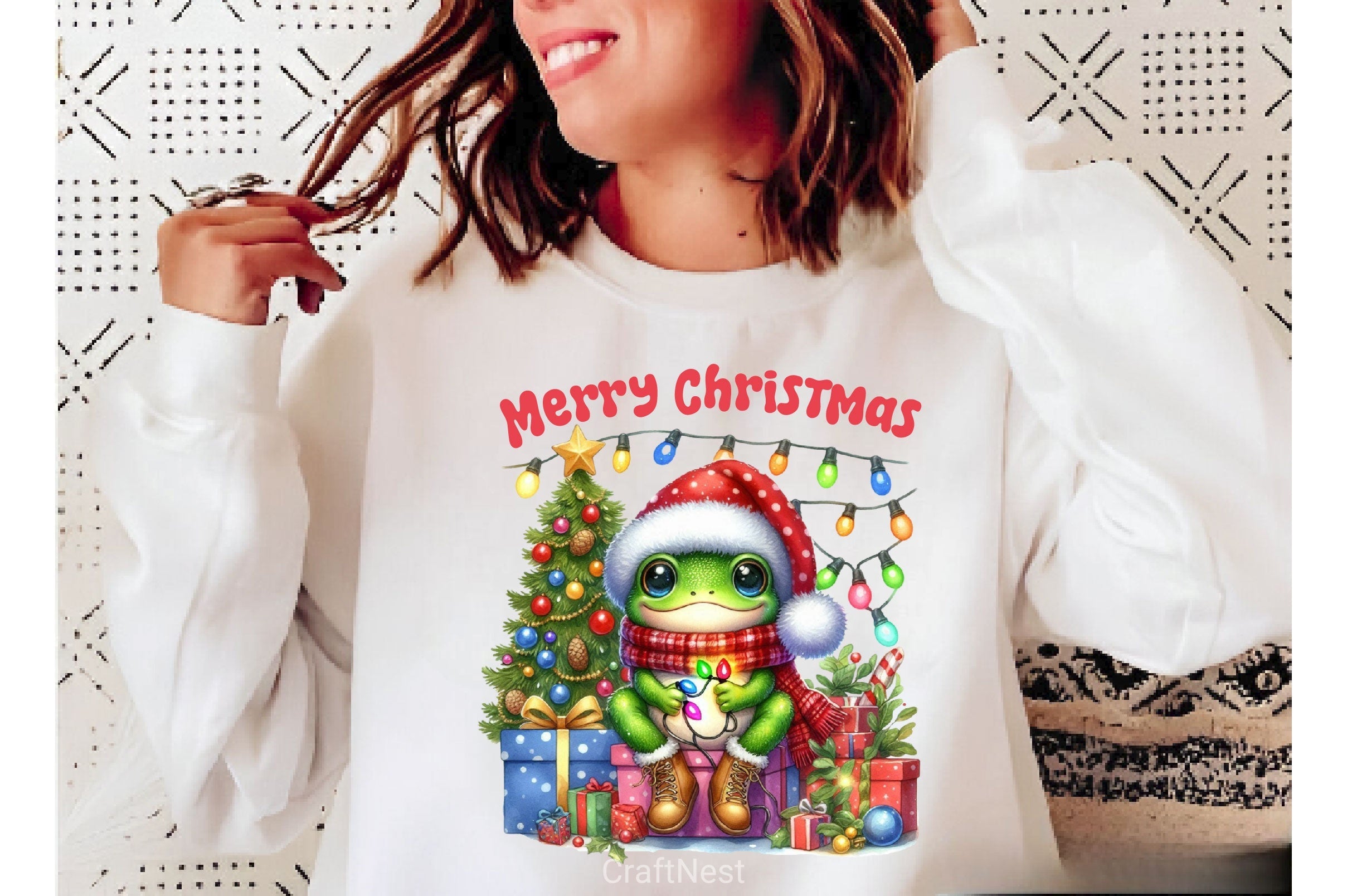 Frog Christmas Merry Christmas Clipart Bundle 2