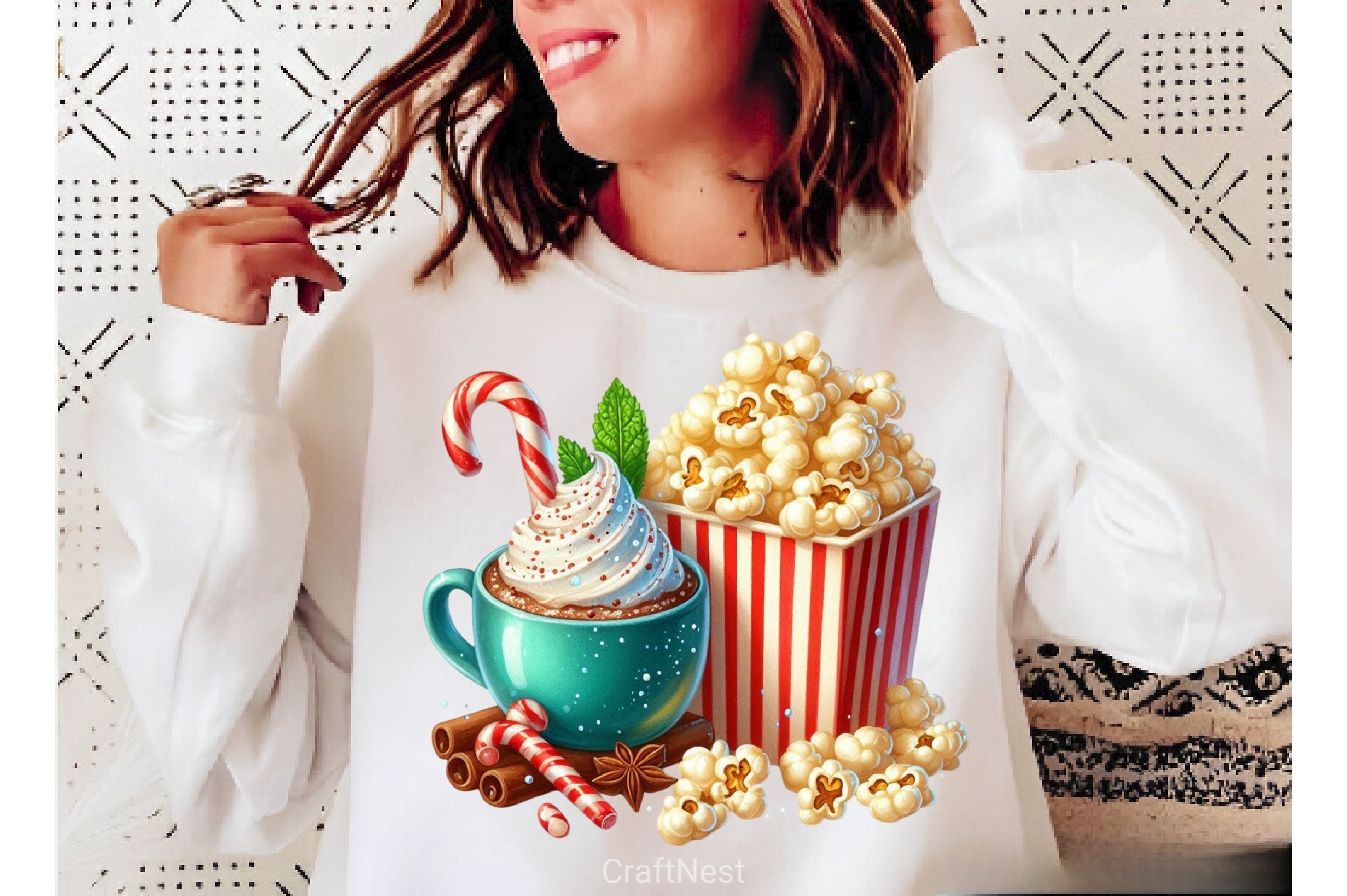 Christmas Ice Cream Cherry Milkshake Clipart Bundle 7