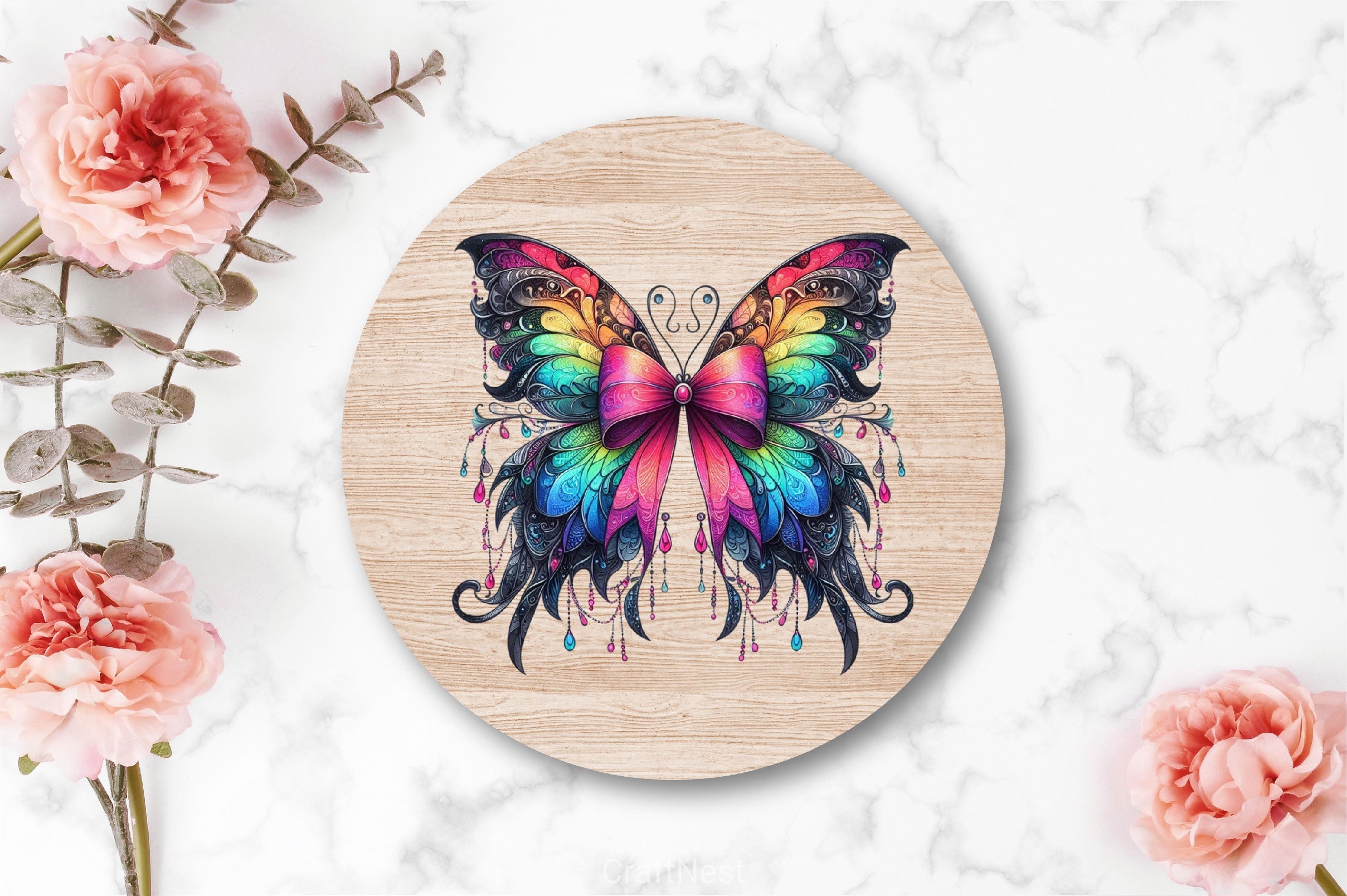 Butterfly With Bow Clipart Bundle