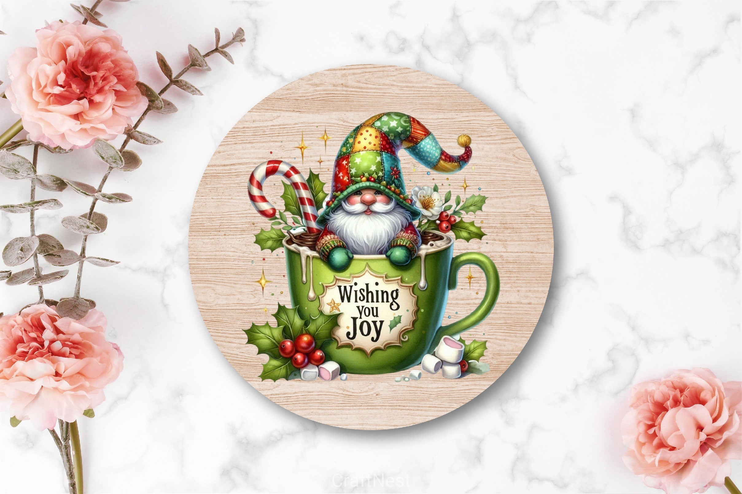 Christmas Hot Cocoa Gnomes Clipart Bundle