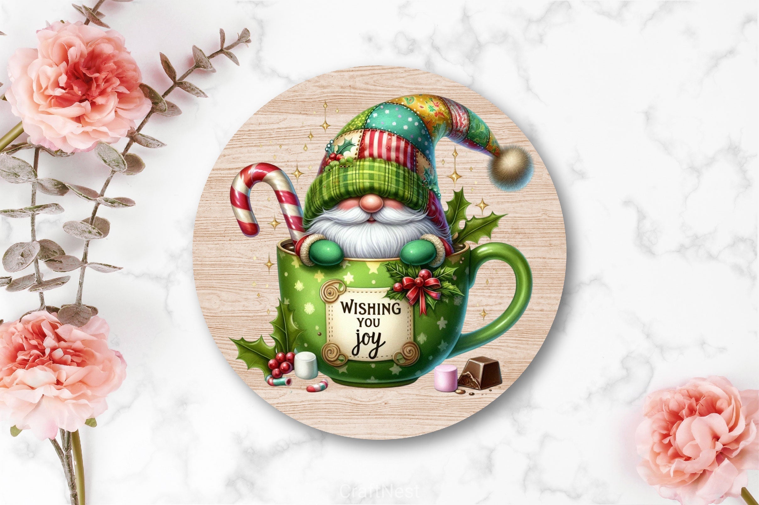 Christmas Hot Cocoa Gnomes Clipart Bundle 4