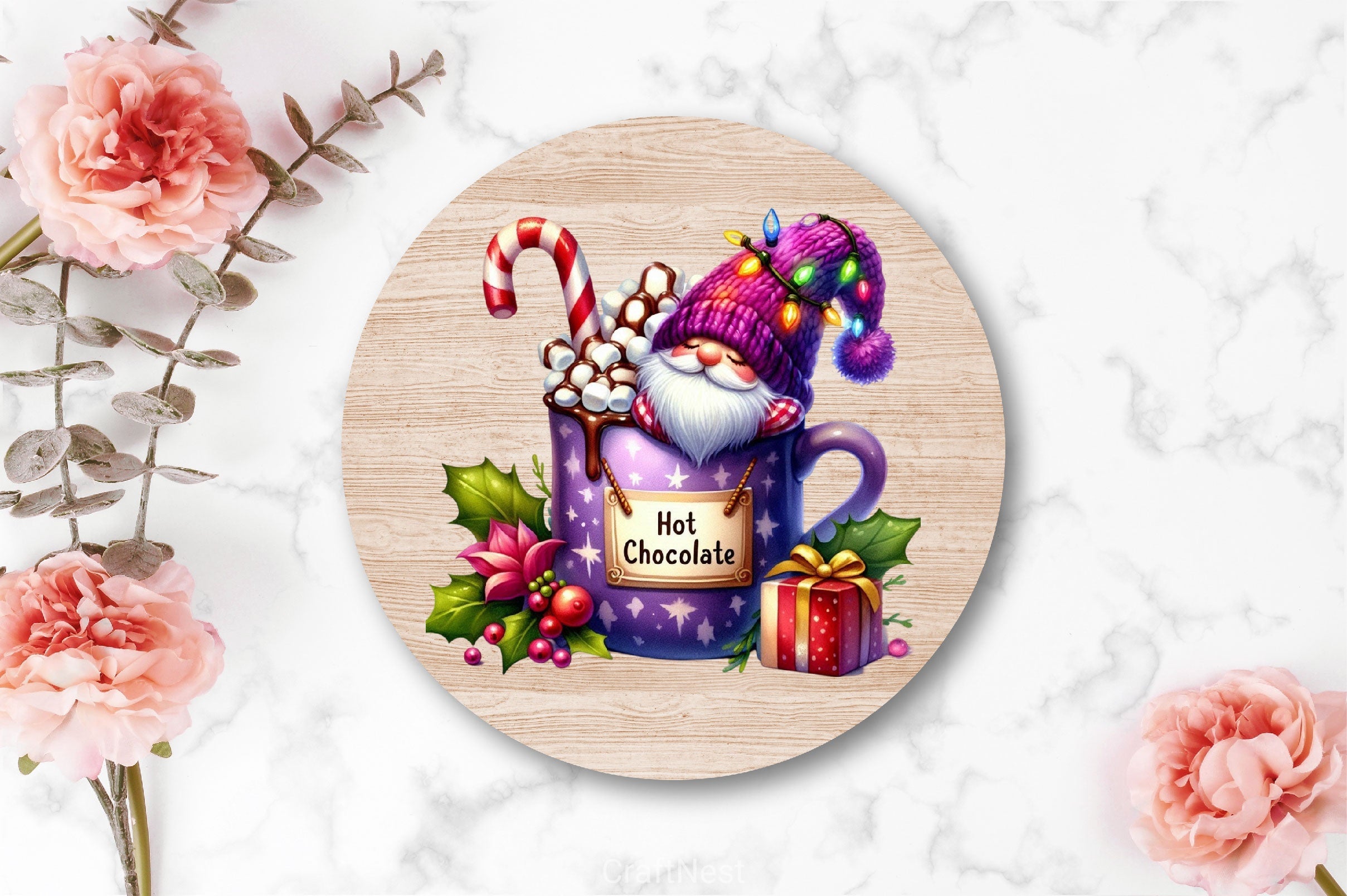 Christmas Hot Cocoa Gnomes Clipart Bundle 6