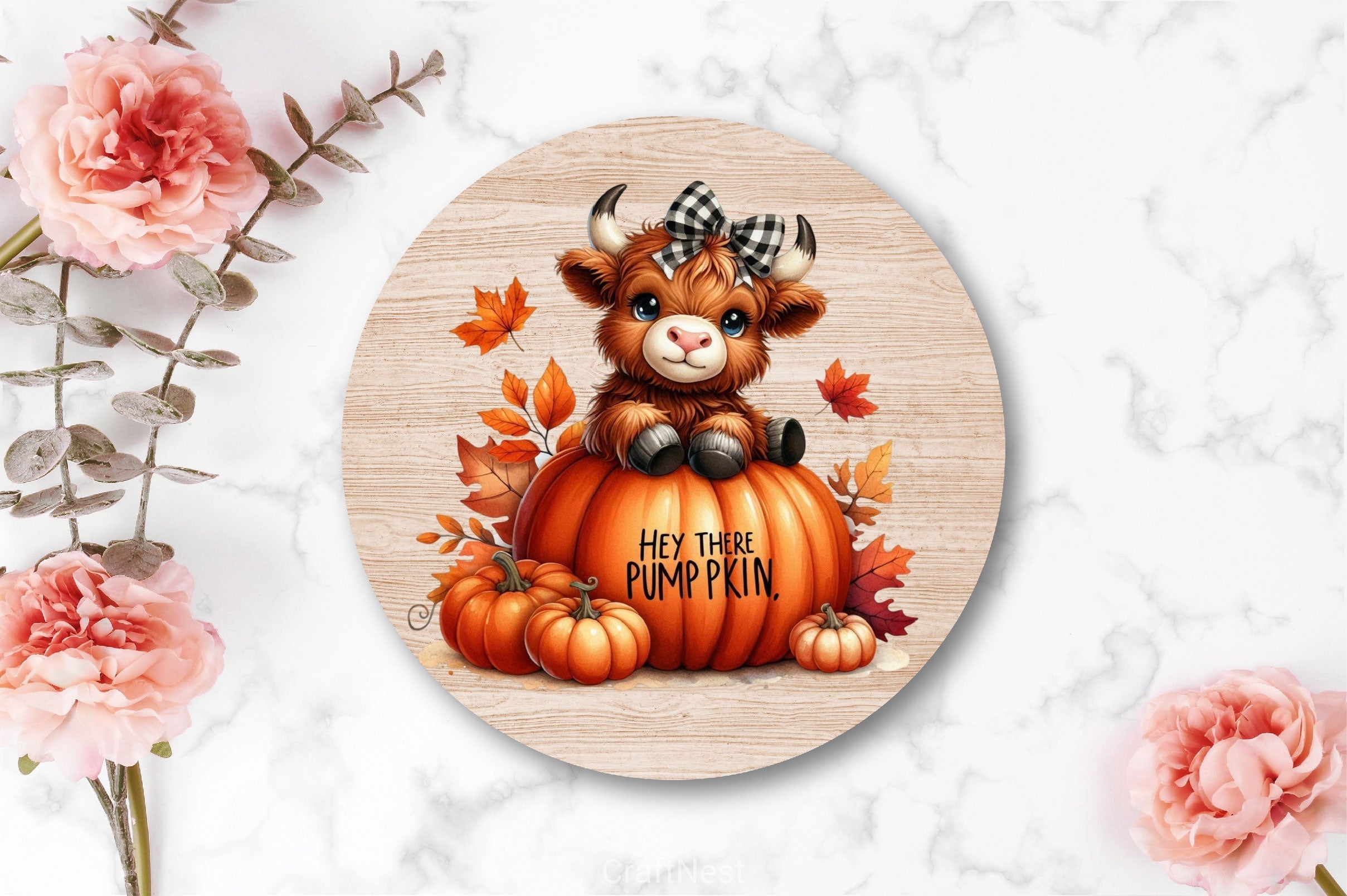 Autumn Highland Cow Clipart Bundle 3