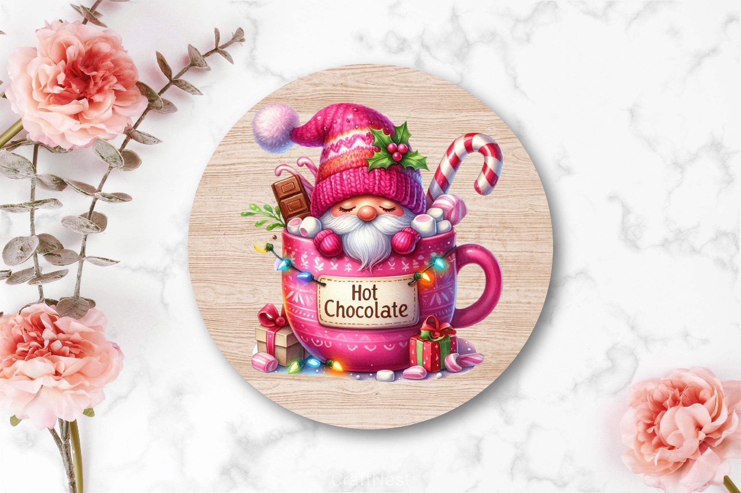 Christmas Hot Cocoa Gnomes Clipart Bundle 1