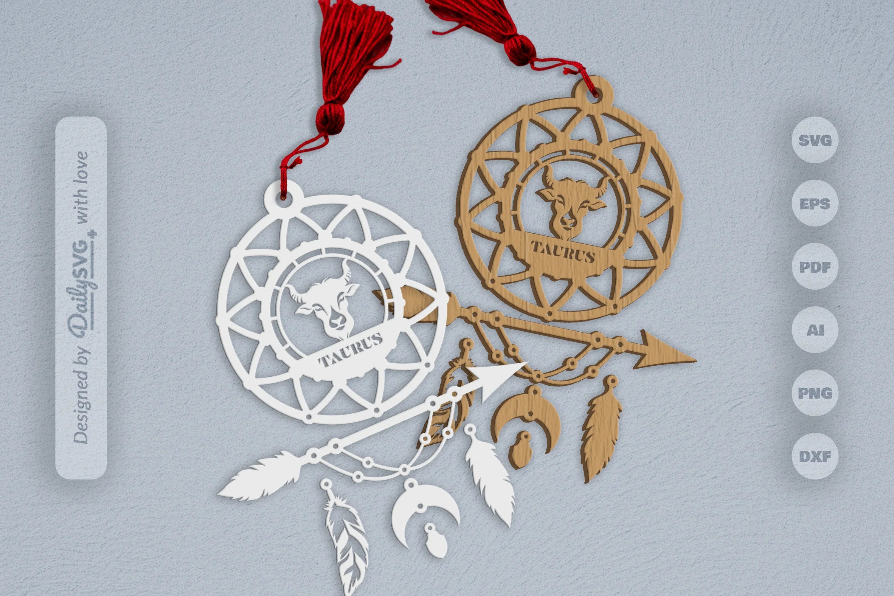Taurus Dream Catcher Set SVG Bundle 2 - CraftNest - Digital Crafting and Art